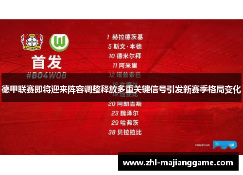 德甲联赛即将迎来阵容调整释放多重关键信号引发新赛季格局变化 德甲联赛即将迎来阵容调整释放多重关键信号引发新赛季格局变化